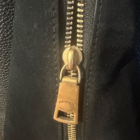 Coach Black Leather Shoulder Bag with Gold Accent - Picture 3 of 11